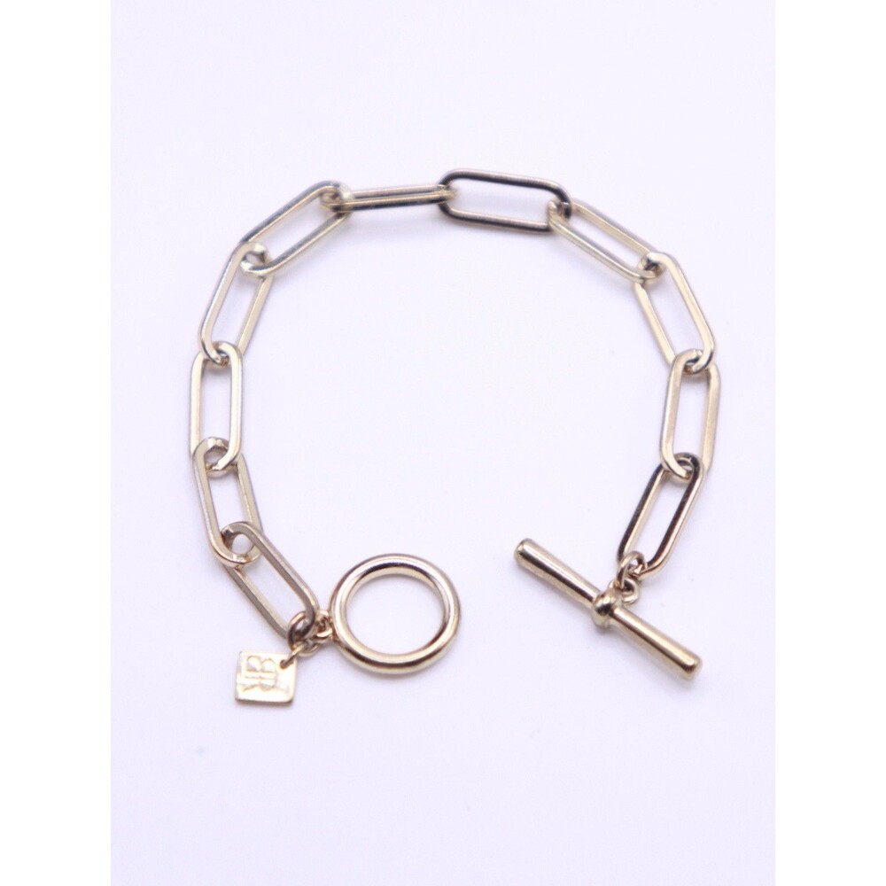 banana republic Gold Tone Link Bracelet Toggle Clasp 6.5-7” Wrist